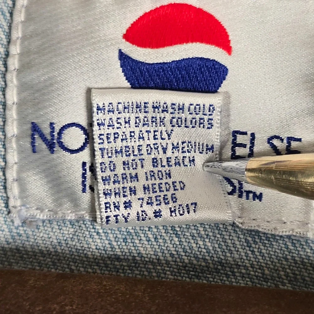 Vintage Pepsi Denim Jacket Mens XL 1990s Nothing Else Is A Pepsi Trucker Jean